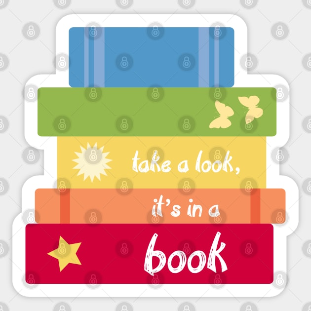 It's in a book Sticker by Zap Studios